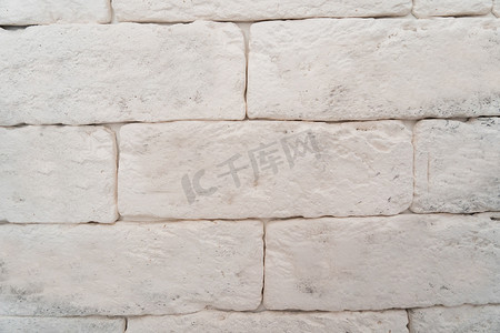 方形的白色砖墙。纹理或字体