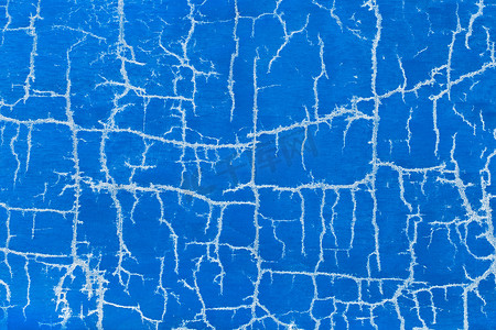 旧开裂表面蓝裂混凝土破墙水泥损坏背景图案