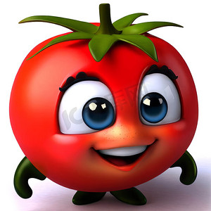 微笑番茄的可爱卡通 3d 角色