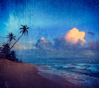 热带海滩上的日落