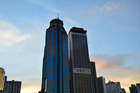 马可波罗摄影照片_菲律宾帕西格的联合银行和马可波罗建筑立面