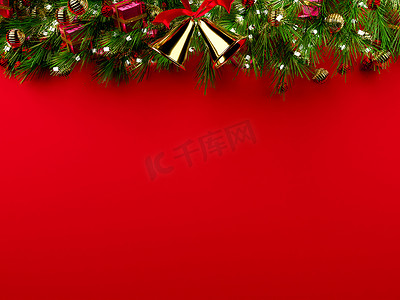 圣诞活动模板摄影照片_圣诞节背景 3D 渲染。