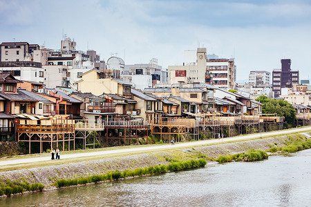 日本京都的加茂河景