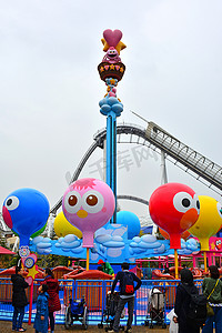 主题旅行摄影照片_环球影城芝麻街主题Moppy气球之旅