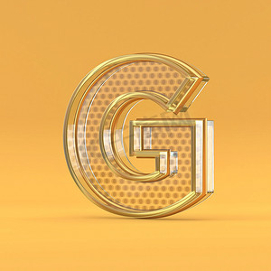 金线和玻璃字体字母 G 3d