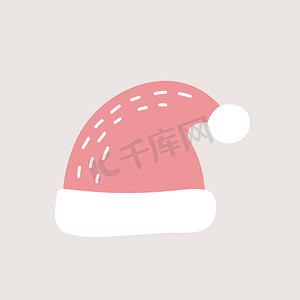 圣诞老人帽-圣诞可爱涂鸦手绘明信片图标