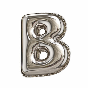 银箔气球字体字母 B 3D