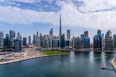 中心区摄影照片_迪拜商业湾与市中心区的办公室和公寓