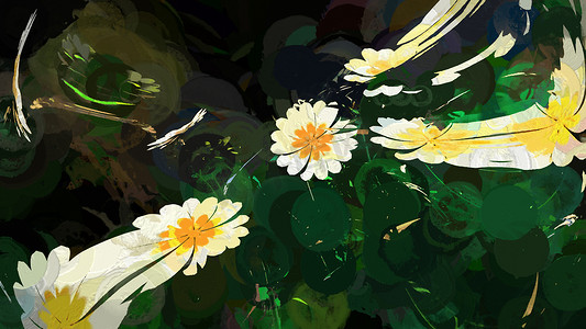 白花植物 3d 渲染