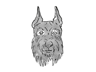 巨型雪纳瑞狗品种卡通复古绘图