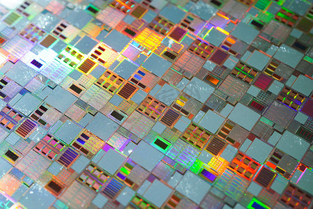芯片电路摄影照片_用于制造集成电路半导体的硅晶片。