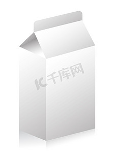 用于牛奶或果汁插图的空白纸盒