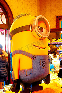 日本大阪 - 2020 年 1 月 7 日：位于日本大阪环球影城的“MINION PARK”标志。