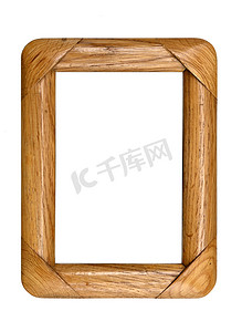 照片边框摄影照片_孤立的白色背景上的老式木制相框。