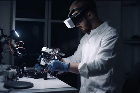 工程师人未来虚拟机器人未来科技机器人三维创新3d眼镜。