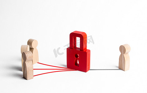 一把红色的挂锁阻止了人与人之间的接触。