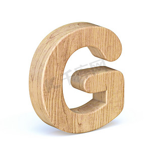 字体排版摄影照片_圆形木制字体 Letter G 3D