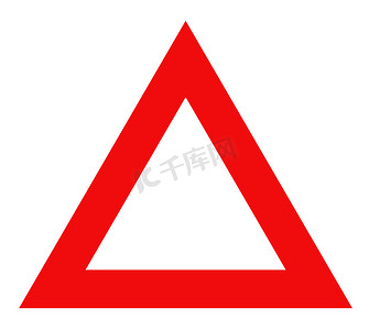 警告红色三角形标志