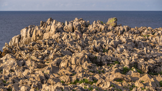 岩石海岸，普里亚悬崖，岩溶地层，Llames de Pria，西班牙