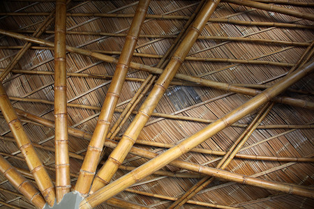 泰国乡村的竹结构