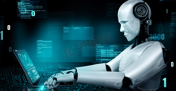未来派机器人人工智能类人机器人 AI 编程编码