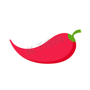 食物食品图标摄影照片_在白色的辣椒矢量平面图标。