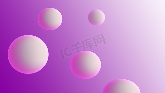 圆圈海报摄影照片_紫色背景上的白色 3d 圆圈