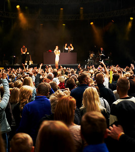 在音乐会、dj 表演和狂欢表演的音乐节上与人群一起跳舞、音乐和舞台。