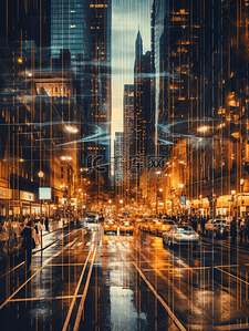 科技城市信号传输未来物联网世界背景