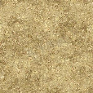 金色脚下的沙子，有不规则和石头。纹理或背景。