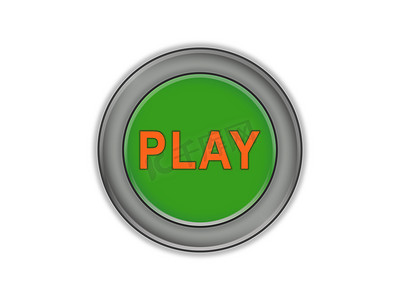 大块绿色按钮，上面写着 PLAY，白色背景