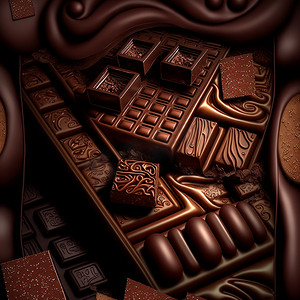 漂亮的巧克力拼盘插画