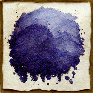 白色背景上的蓝色墨水印迹或水彩颜料污渍。