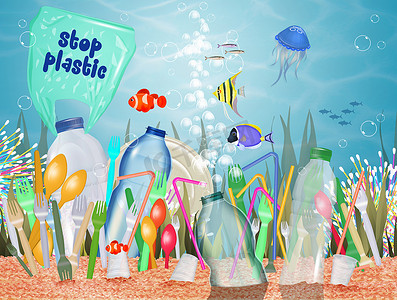 海中塑料垃圾警告