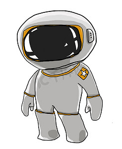 航天员卡通摄影照片_卡通太空人看起来很可爱