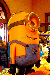 日本大阪 - 2020 年 1 月 7 日：位于日本大阪环球影城的“MINION PARK”标志。