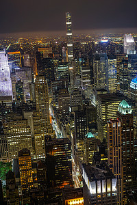 纽约夜景摄影照片_从帝国大厦看纽约夜景