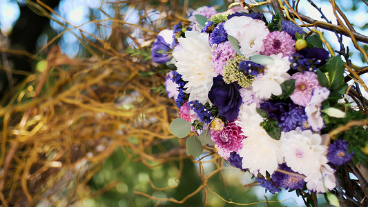 婚礼装饰，婚礼装饰，用真花做的婚礼装饰。