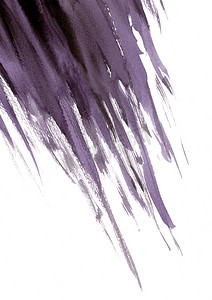 紫色和黑色抽象手绘水彩背景。