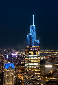 美国纽约市- 2022年9月18日纽约摩天大楼夜景