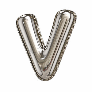 银箔气球字体字母 V 3D