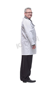 实验室白鼠摄影照片_医生背面图，后退的人穿医生实验室白大衣