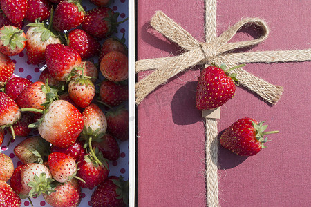 礼盒中的新鲜草莓