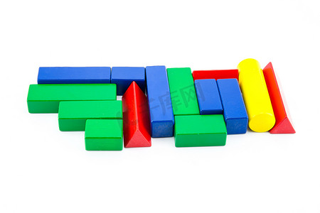 玩具木块多色建筑建筑砖隔离