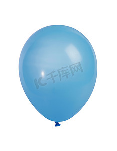 孤立在白色的蓝色气球