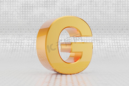黄色 3d 字母 G 大写。