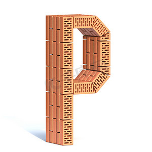 砖墙字体 Letter P 3D