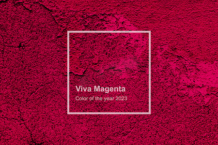Viva Magenta 色调的彩色垃圾装饰海军深色墙壁背景。