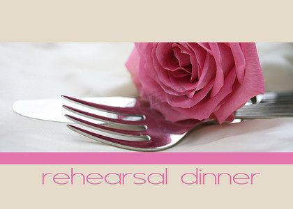 粉红玫瑰卡 - 打印和后期 - 彩排晚宴