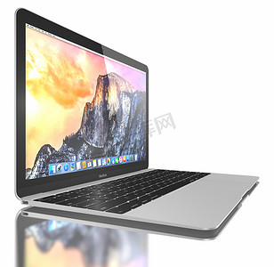 macbook摄影照片_新款银色 MacBook Air